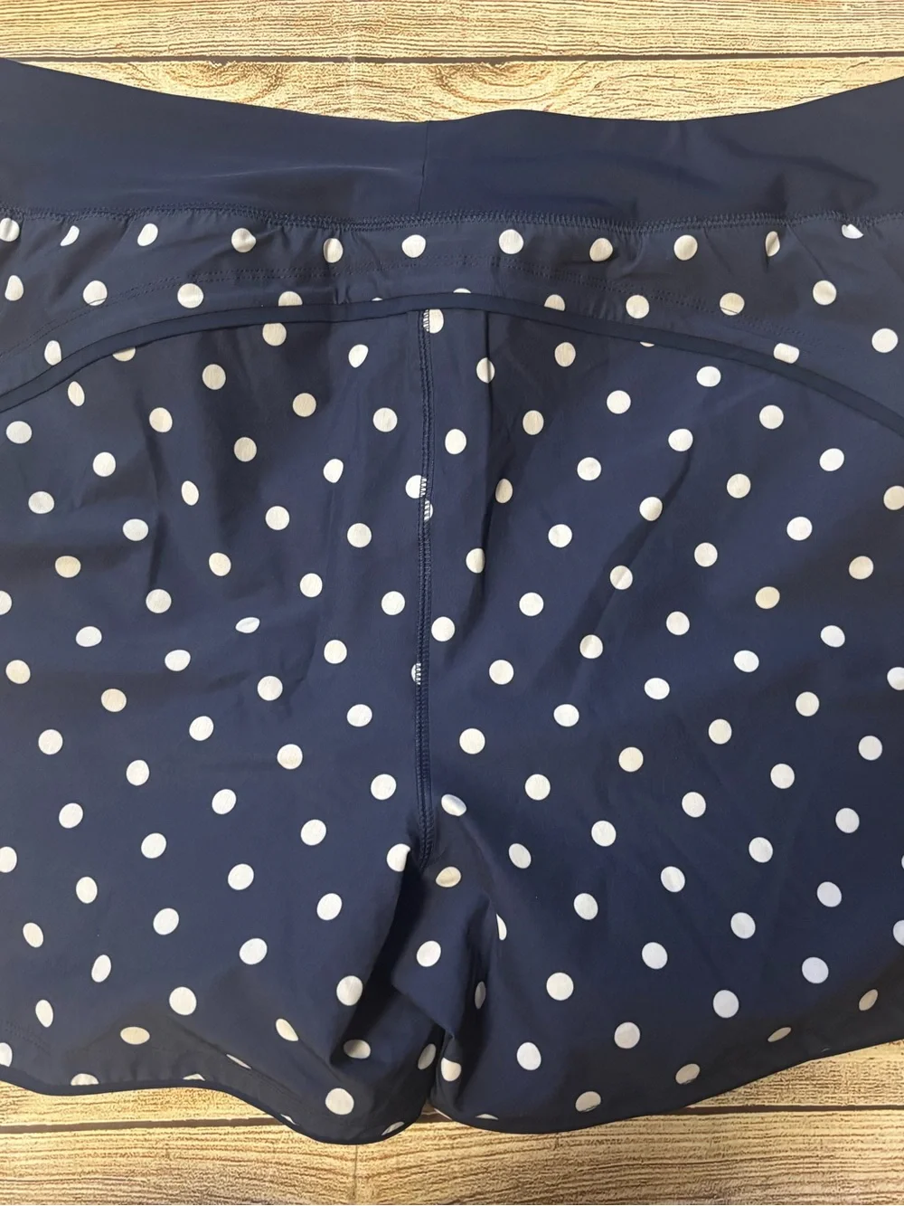 Lands' End Navy/White Polka Dot 2-Piece Underwired D Swim Shorts, 14